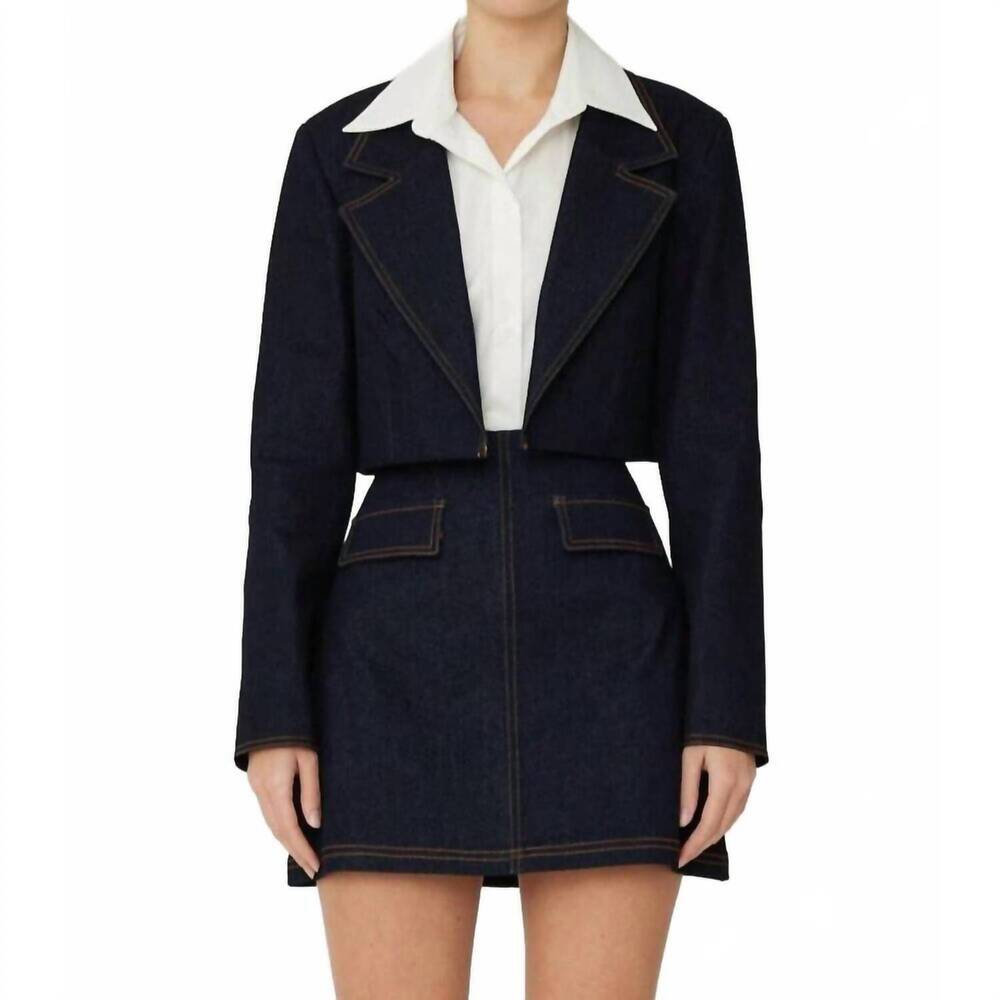 NEW JS71 donita long sleeve jacket in dark wash